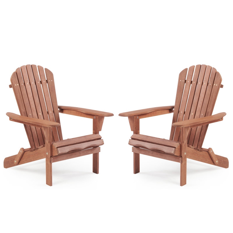 Andressa Solid Wood Folding Adirondack Chair Highland Dunes
